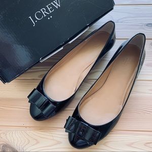 J. Crew Black Patent Harper Bow Flats